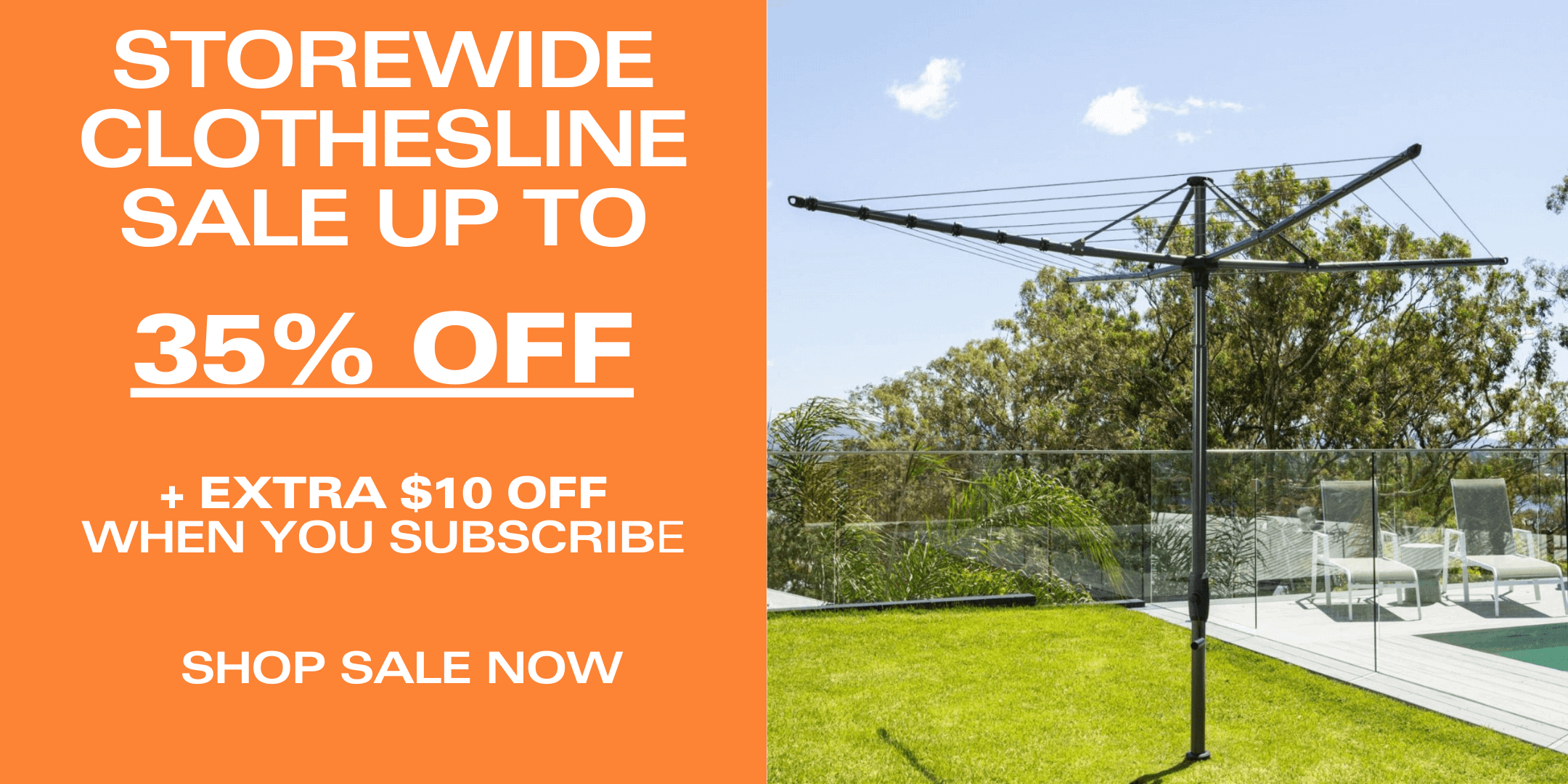Clothesline Warehouse Sale 35% Off Storewide