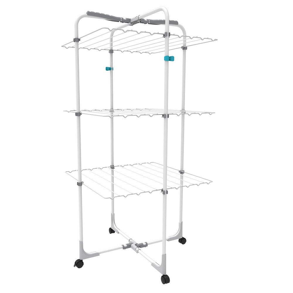 White Large Expandable and Folding Wing Drying Rack