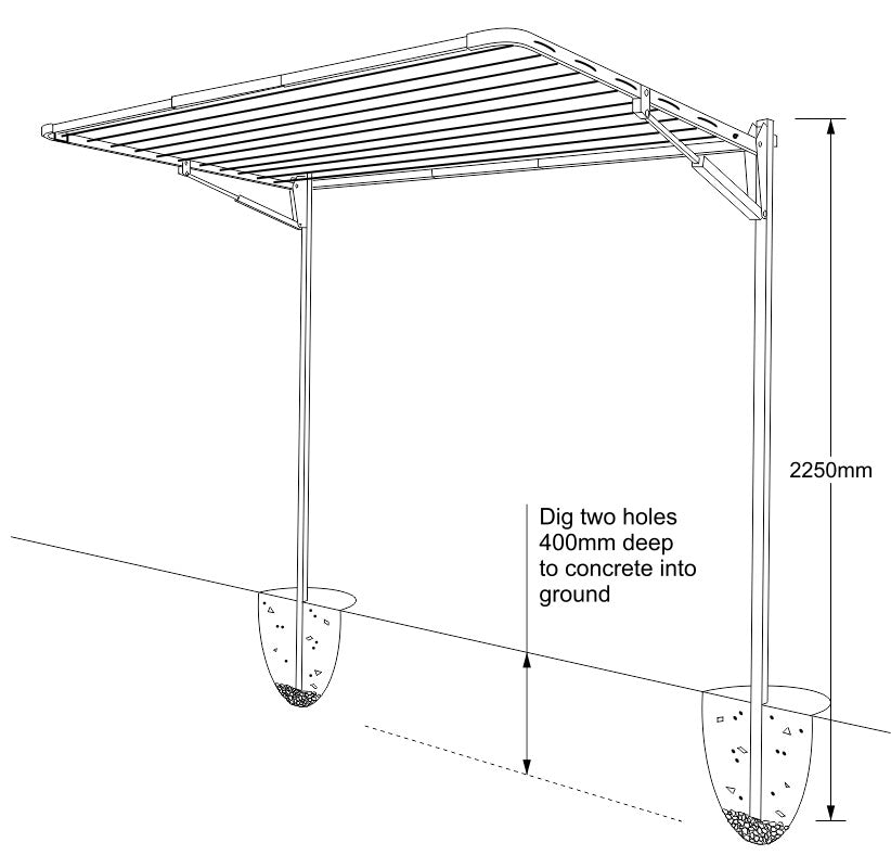 Milkcan 11 Line Folding Clothesline Suits Small/Med Families